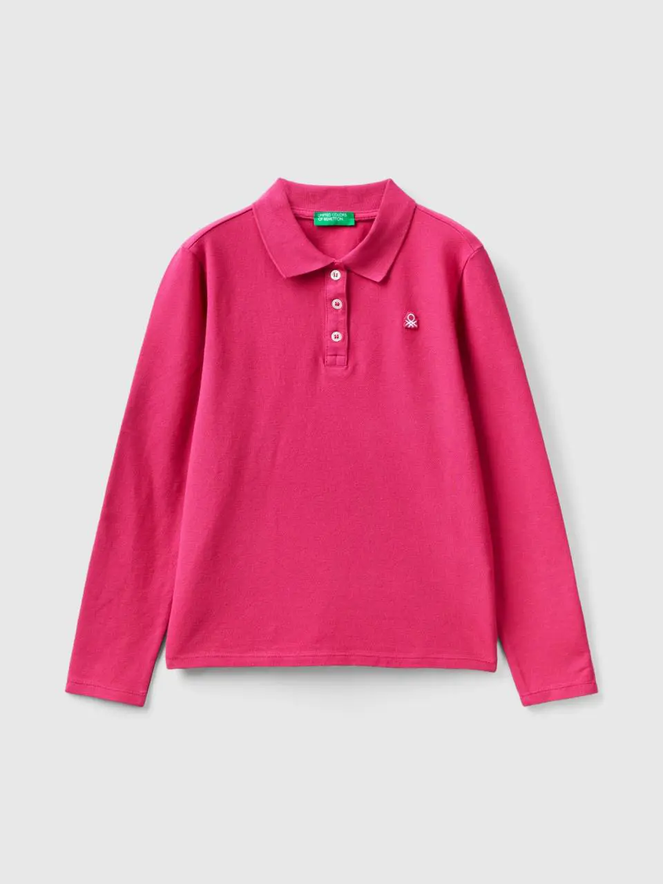 Benetton long sleeve polo in organic cotton. 1