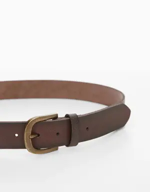 Pebbled leather belt