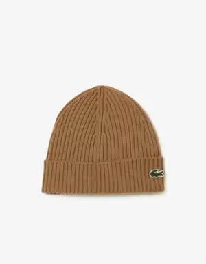 Lacoste Unisex Ribbed Wool Beanie