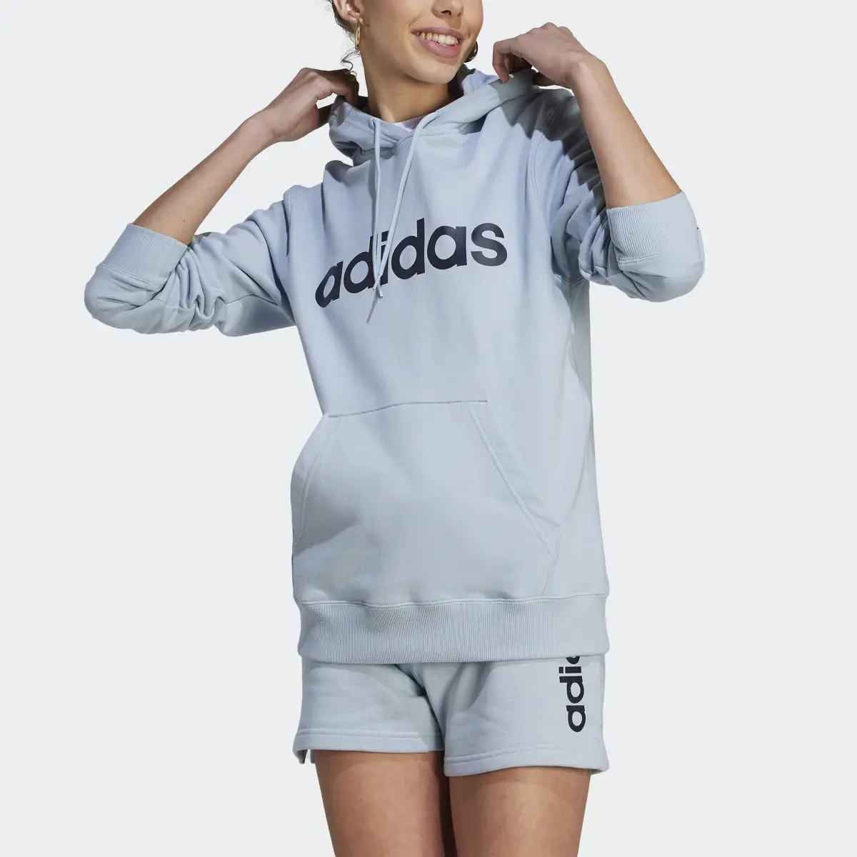 Adidas Essentials Linear Hoodie. 1