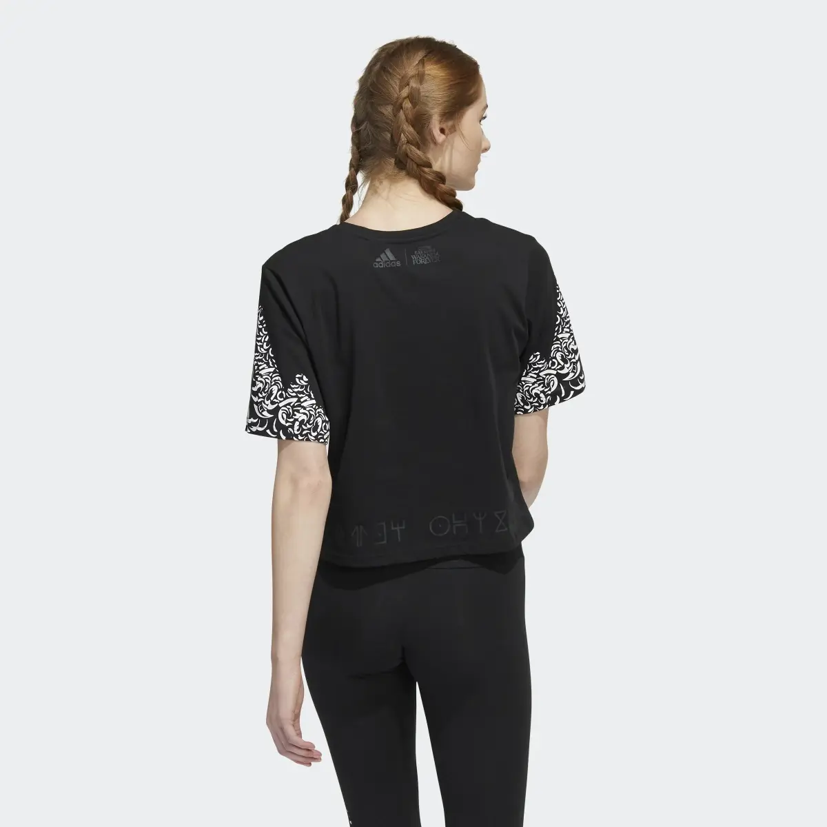 Adidas Marvel Black Panther Graphic Cropped T-Shirt. 3