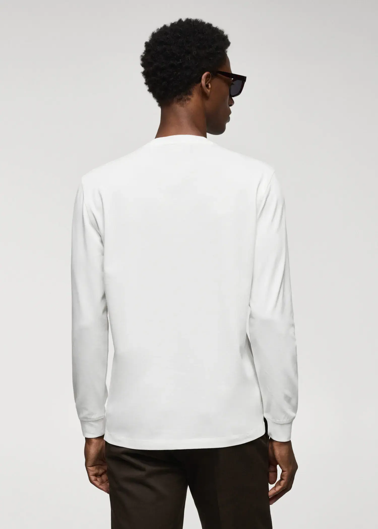Mango Long-sleeved pique cotton t-shirt . 3