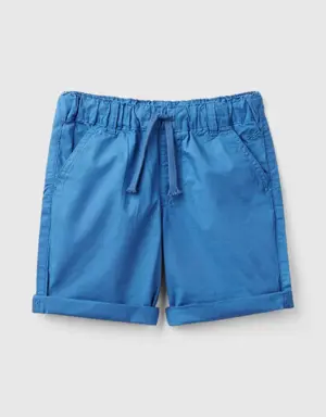 100% cotton shorts with drawstring