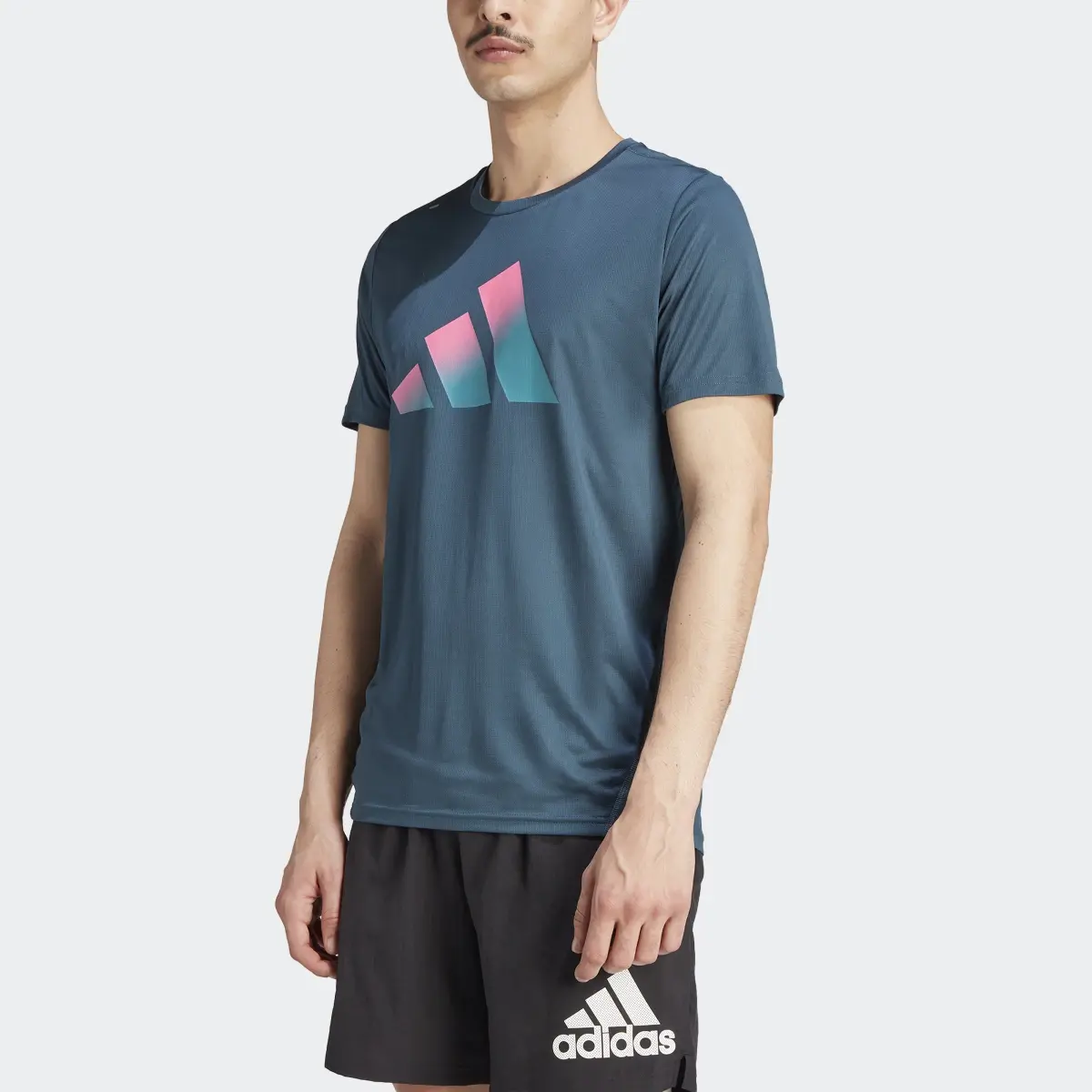 Adidas Run Icons 3 Bar Logo T-Shirt. 1