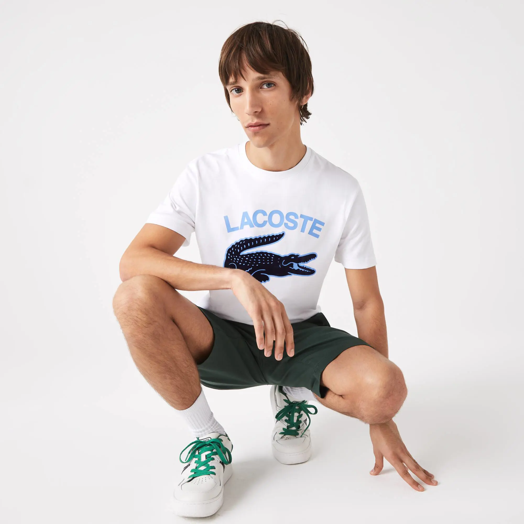 Lacoste T-shirt homme regular fit avec imprimé crocodile XL Lacoste. 1