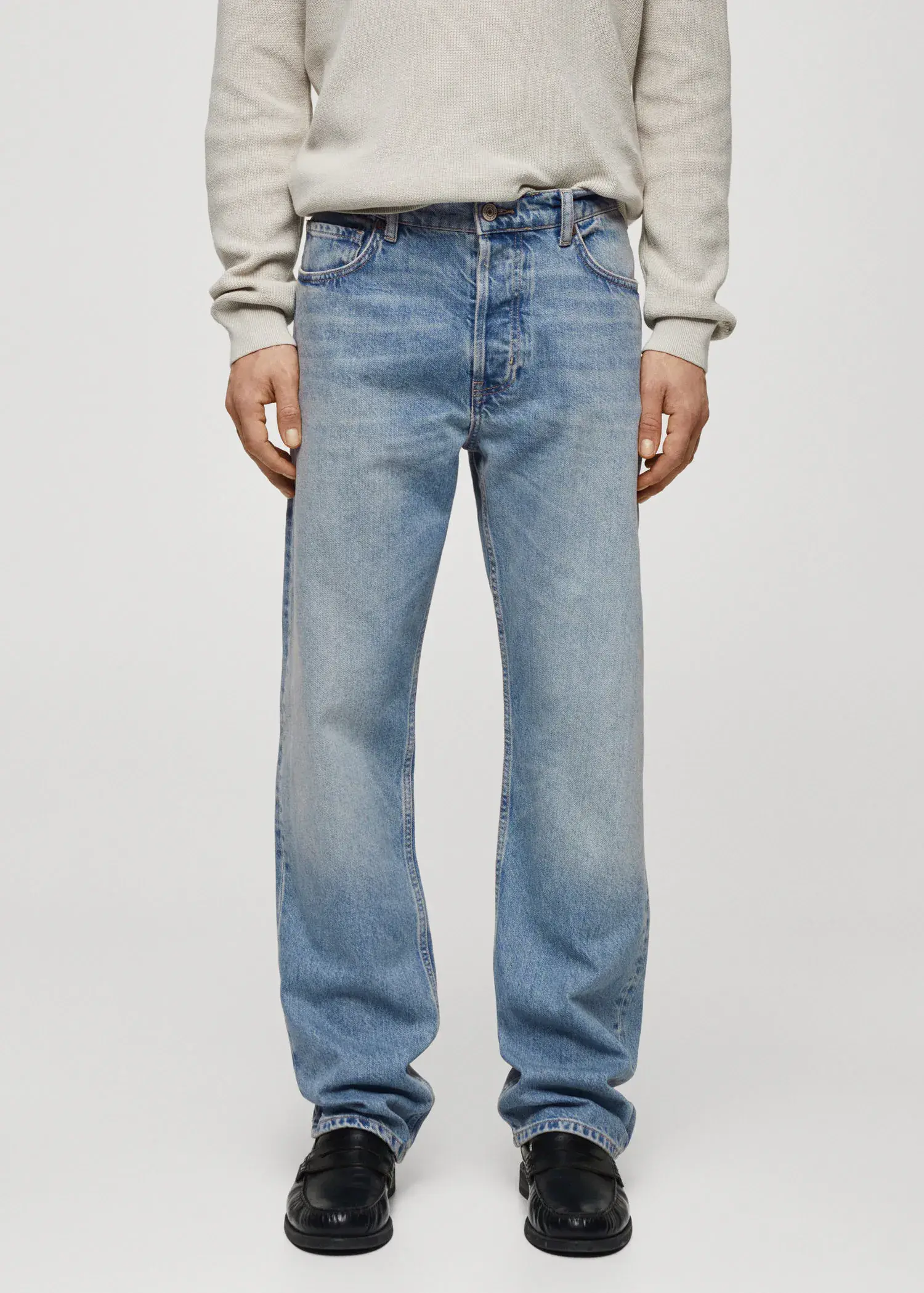 Mango Relaxed-fit medium wash jeans. 2