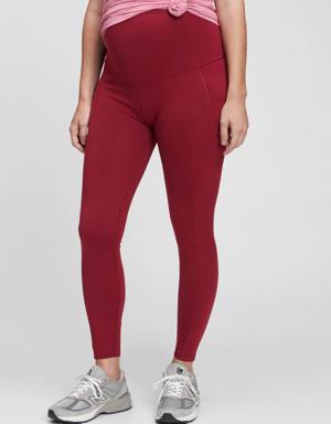 Gap Maternity Recycled Power Full Panel Full Length Leggings red