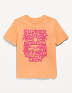 Matching Gender-Neutral Graphic T-Shirt for Kids orange