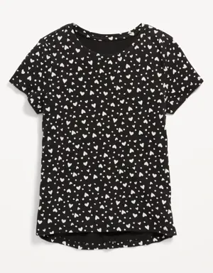 Softest Short-Sleeve Printed T-Shirt for Girls black