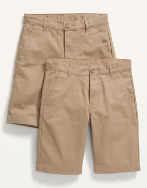 Straight Uniform Shorts 2-Pack for Boys (At Knee) beige