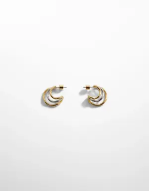 Two-tone hoop earrings