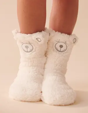 Teddy Bear Sherpa Socks