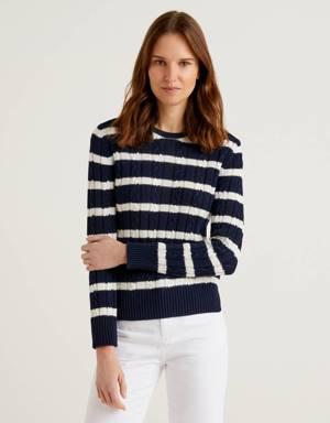 Cable knit sweater 100% cotton