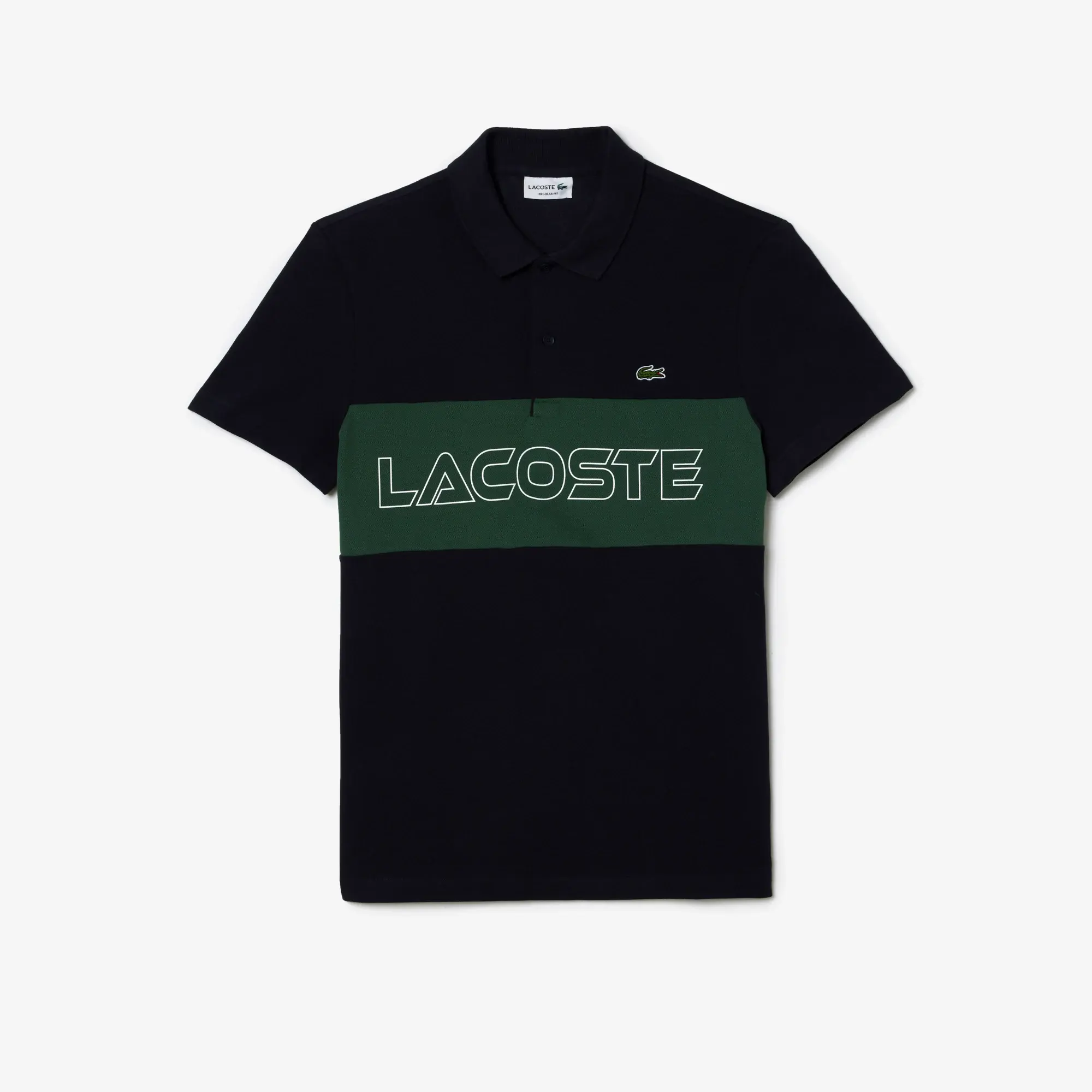 Lacoste Men's Regular Fit Stretch Piqué Colorblock Polo. 1