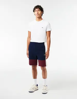 Jogger Shorts aus aufgerautem Fleece mit Colourblock