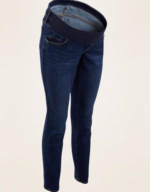 Maternity Front-Low Panel Skinny Jeans blue