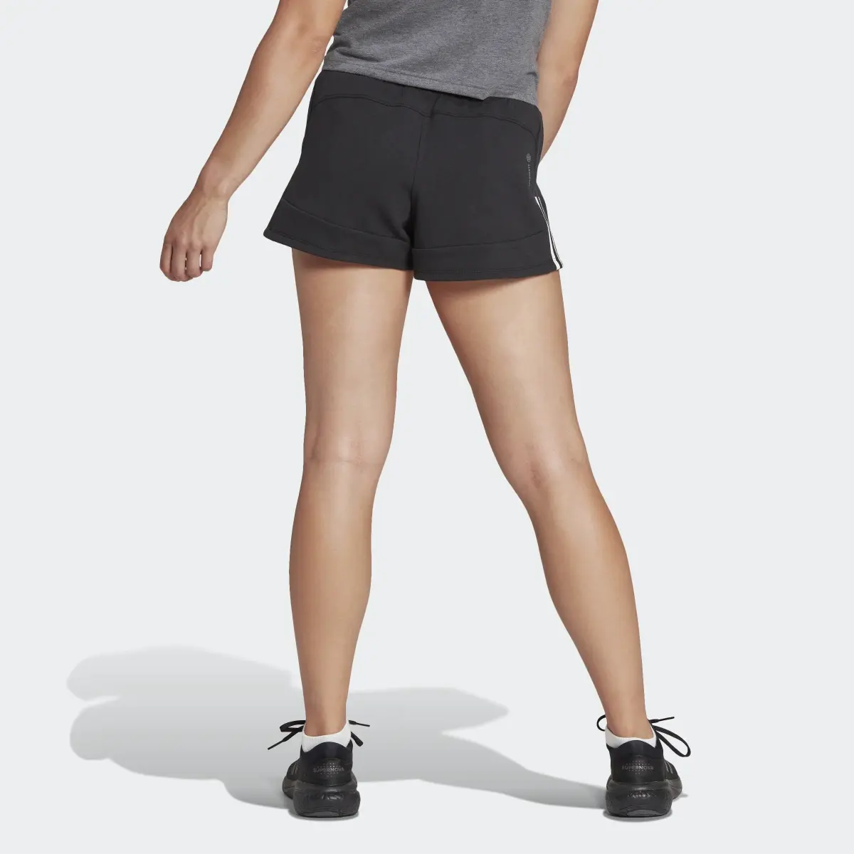 Adidas Train Essentials Train Cotton 3-Stripes Pacer Shorts. 2