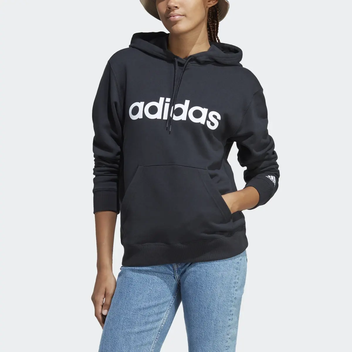 Adidas Essentials Linear Hoodie. 1