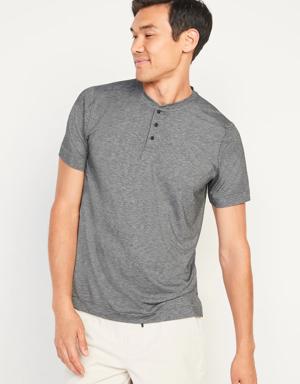 Beyond 4-Way Stretch Henley T-Shirt for Men black