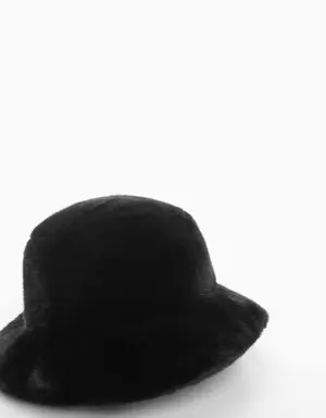 Kürk görünümlü bucket şapka