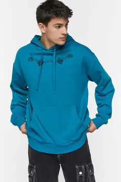 Forever 21 Forever 21 Embroidered Dream Fleece Hoodie Marina. 2