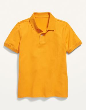 School Uniform Pique Polo Shirt for Boys orange
