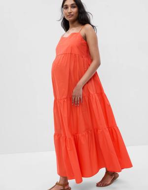 Maternity Tiered Maxi Dress orange