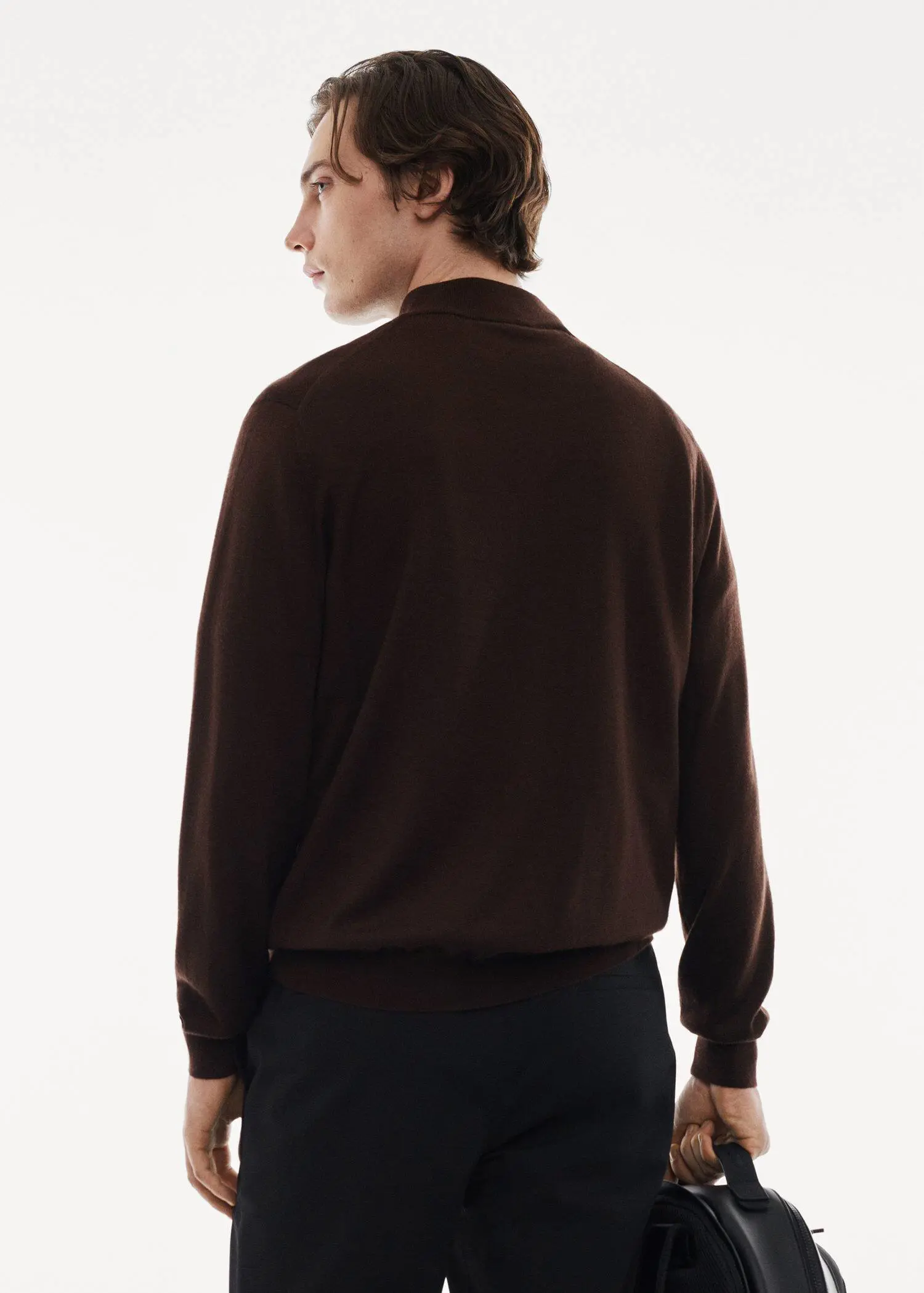 Mango 100% merino wool sweater with zip collar. 3