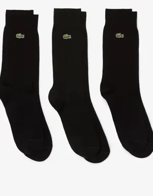 Lacoste Unisex 3-Pack High-Cut Cotton Piqué Socks