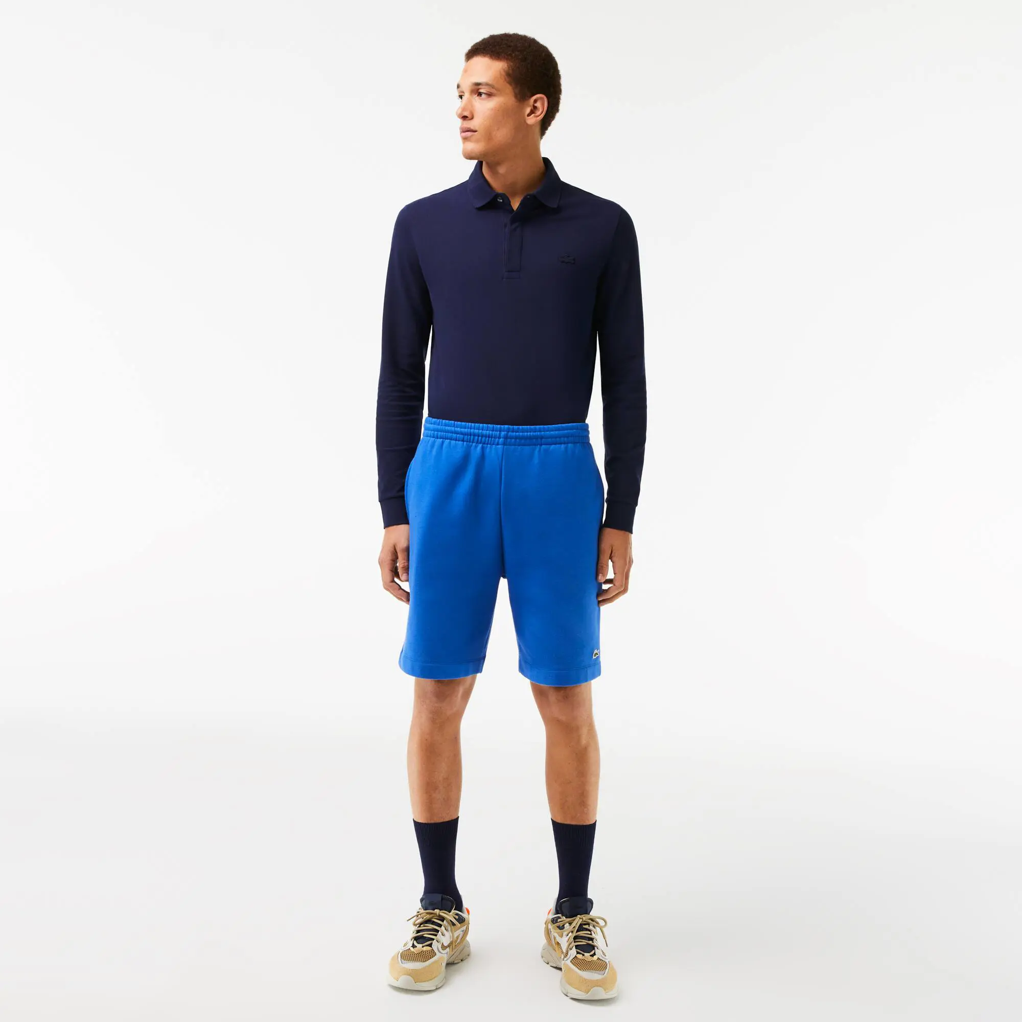 Lacoste Men's Organic Brushed Cotton Fleece Shorts. 1