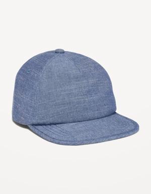Chambray Gender-Neutral Crushable Hat for Kids blue