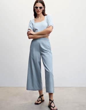 Culotte-Hose aus Baumwolle mit Tencel