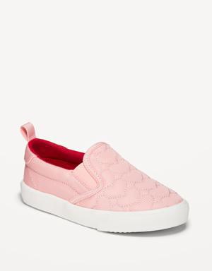 Textured Hearts Slip-On Sneakers for Toddler Girls red