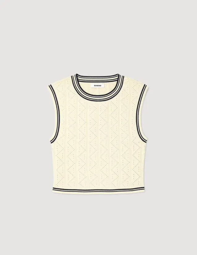 Sandro Cropped sleeveless sweater. 2