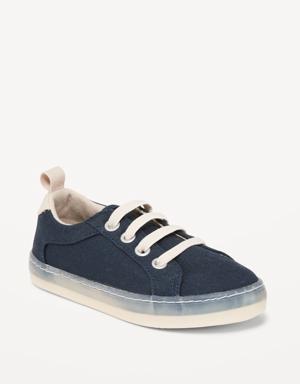 Elastic-Lace Canvas Sneakers for Toddler blue