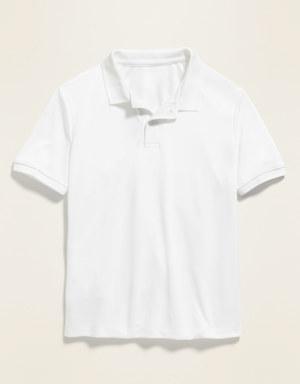 Moisture-Wicking School Uniform Polo Shirt for Boys white
