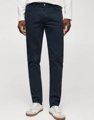 Slim-fit coloured jeans