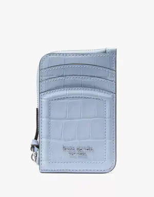 Knott Croc-embossed Zip Cardholder