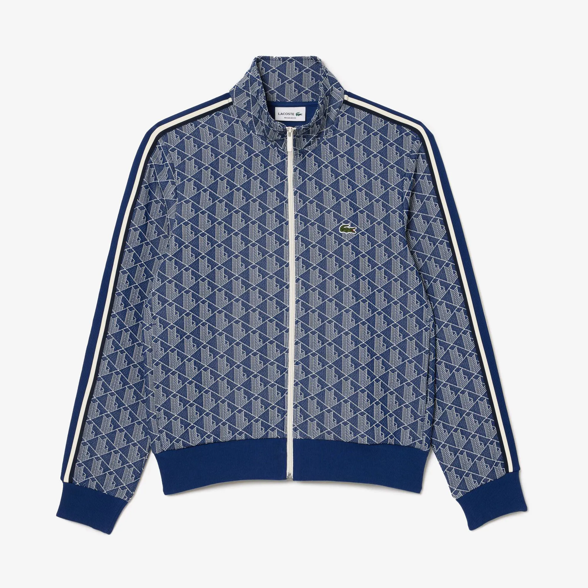 Lacoste Paris Jacquard Monogram Zipped Sweatshirt. 2
