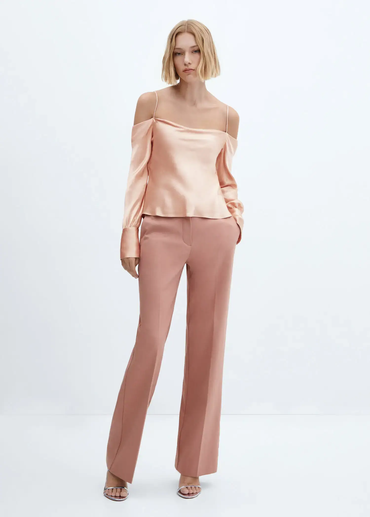 Mango High-waist straight trousers. 3