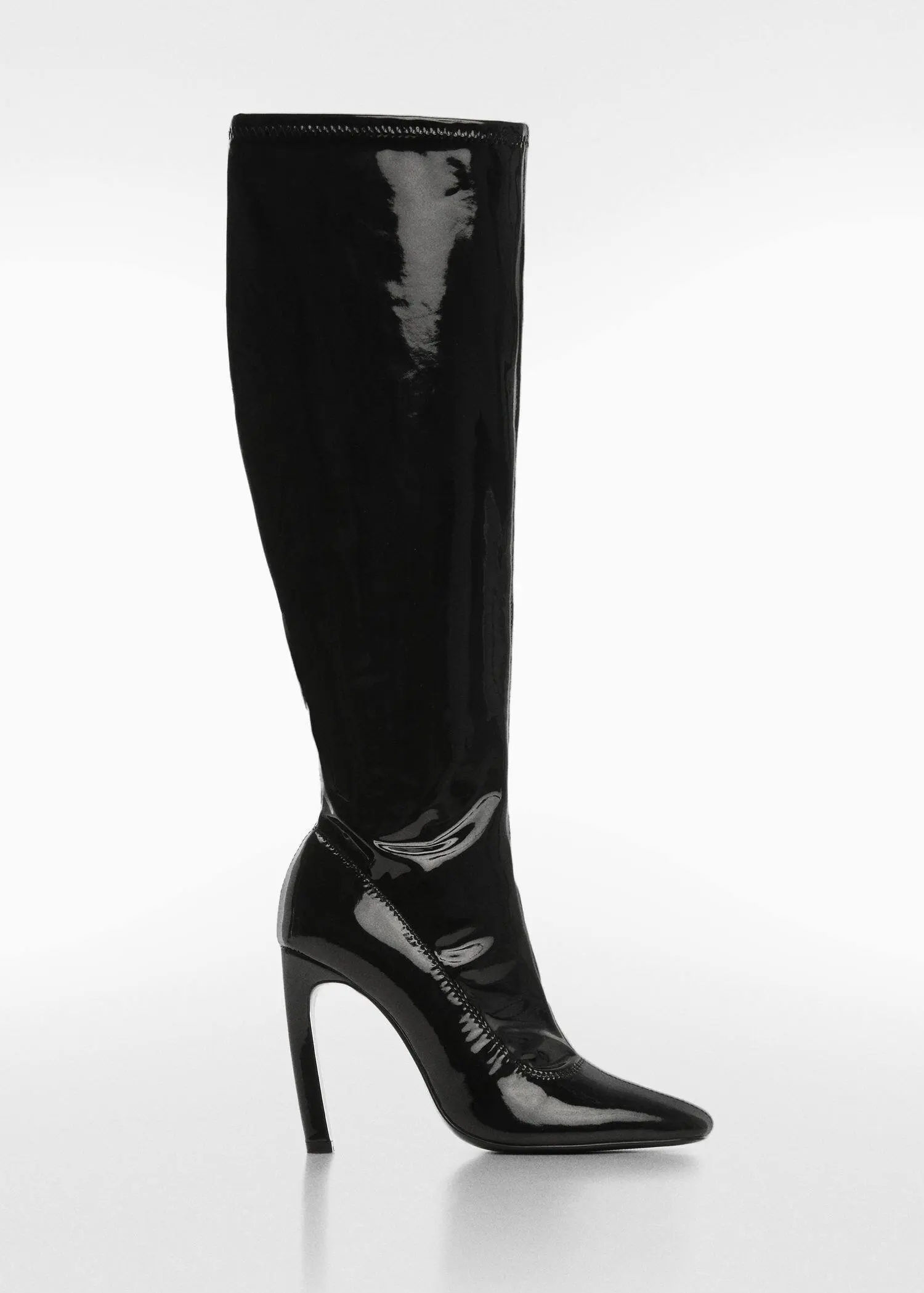 Mango Patent leather-effect heeled boots. 1