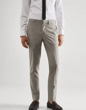 Süper slim fit desenli kumaş pantolon