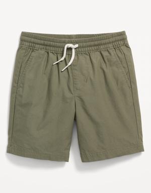 Functional-Drawstring Poplin Shorts for Toddler Boys green