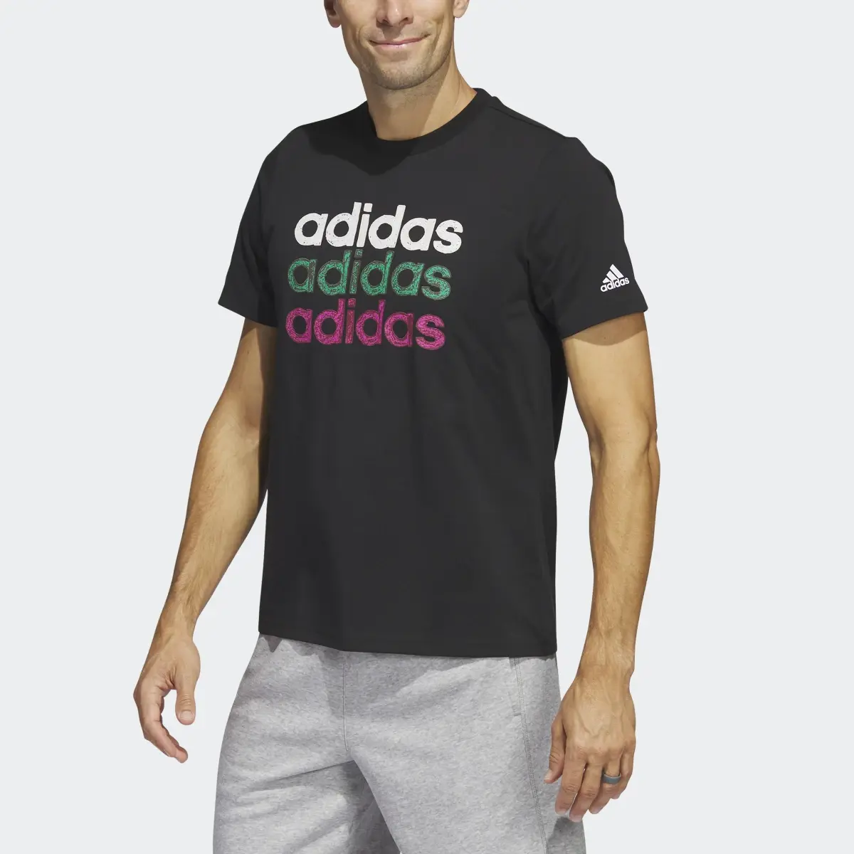 Adidas Multi Linear Sportswear Graphic Tee (Short Sleeve). 1