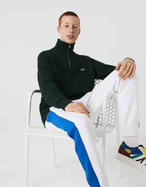 Lacoste Men's Zippered Stand-Up Collar Cotton Sweatshirt