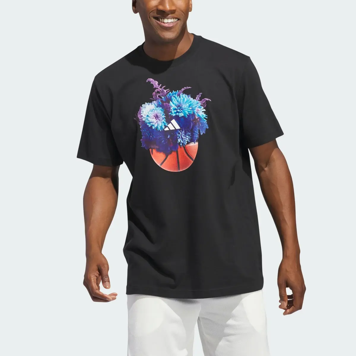 Adidas Floral Hoops Graphic Tee. 1