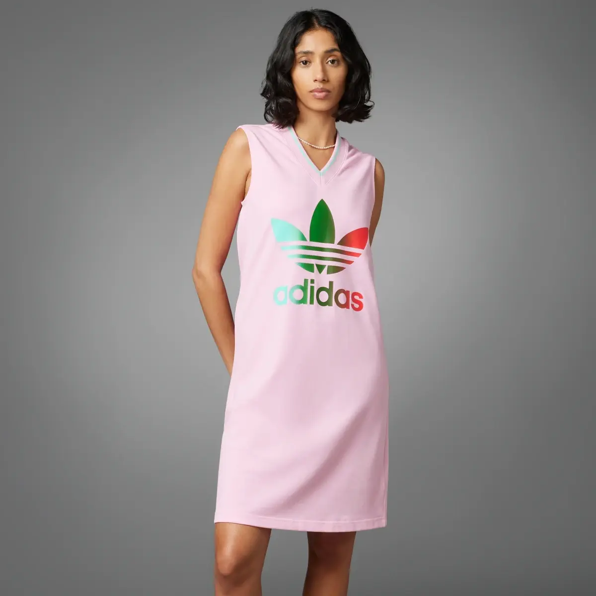 Adidas Adicolor 70s V-Neck Dress. 1