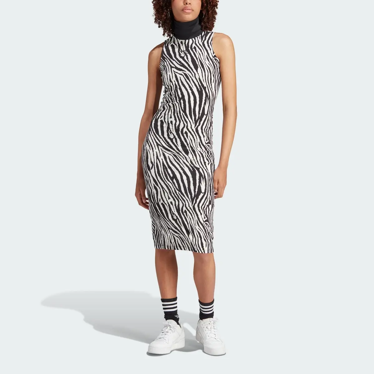 Adidas Vestido Allover Zebra Animal Print. 1