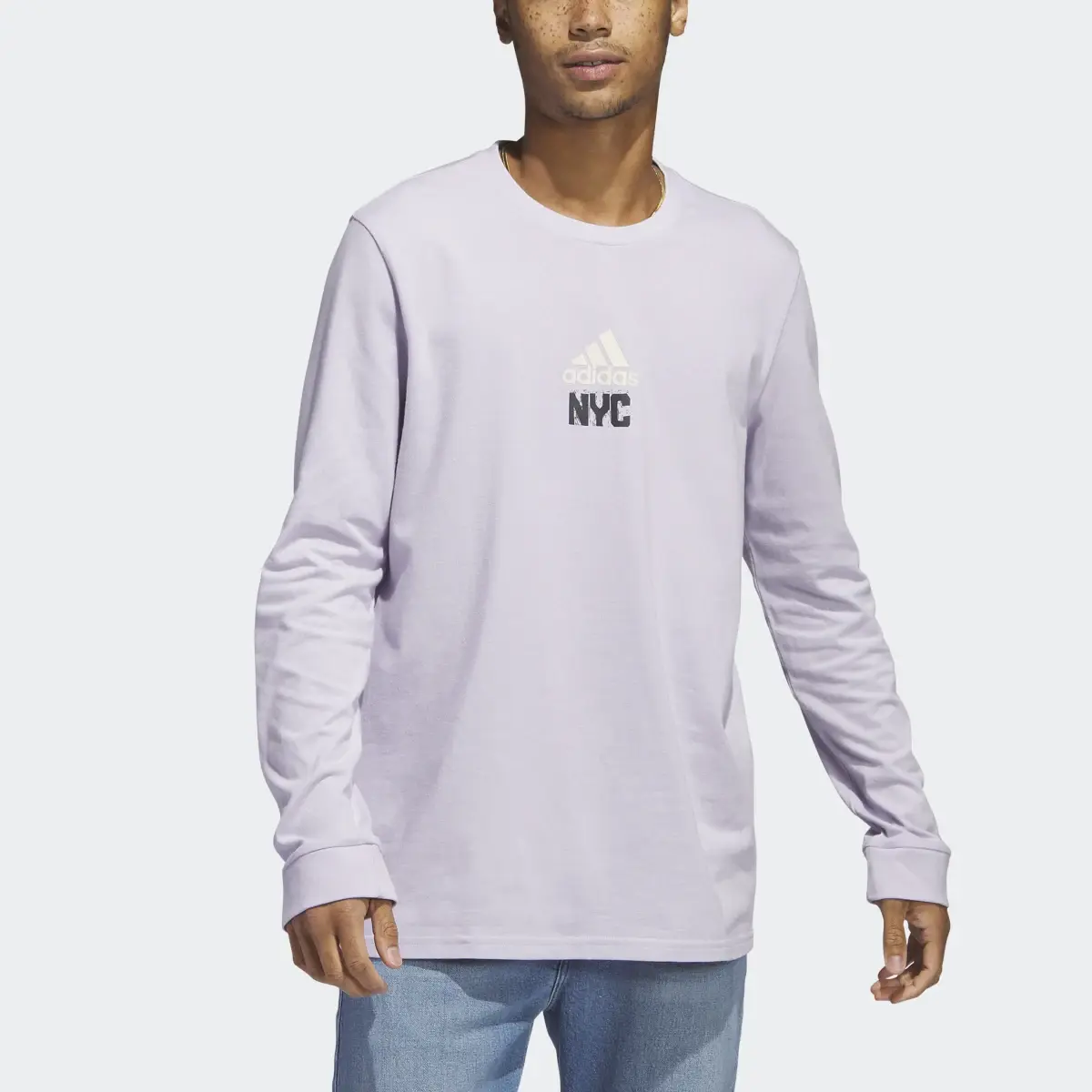 Adidas New York Long Sleeve Graphic Tee. 1