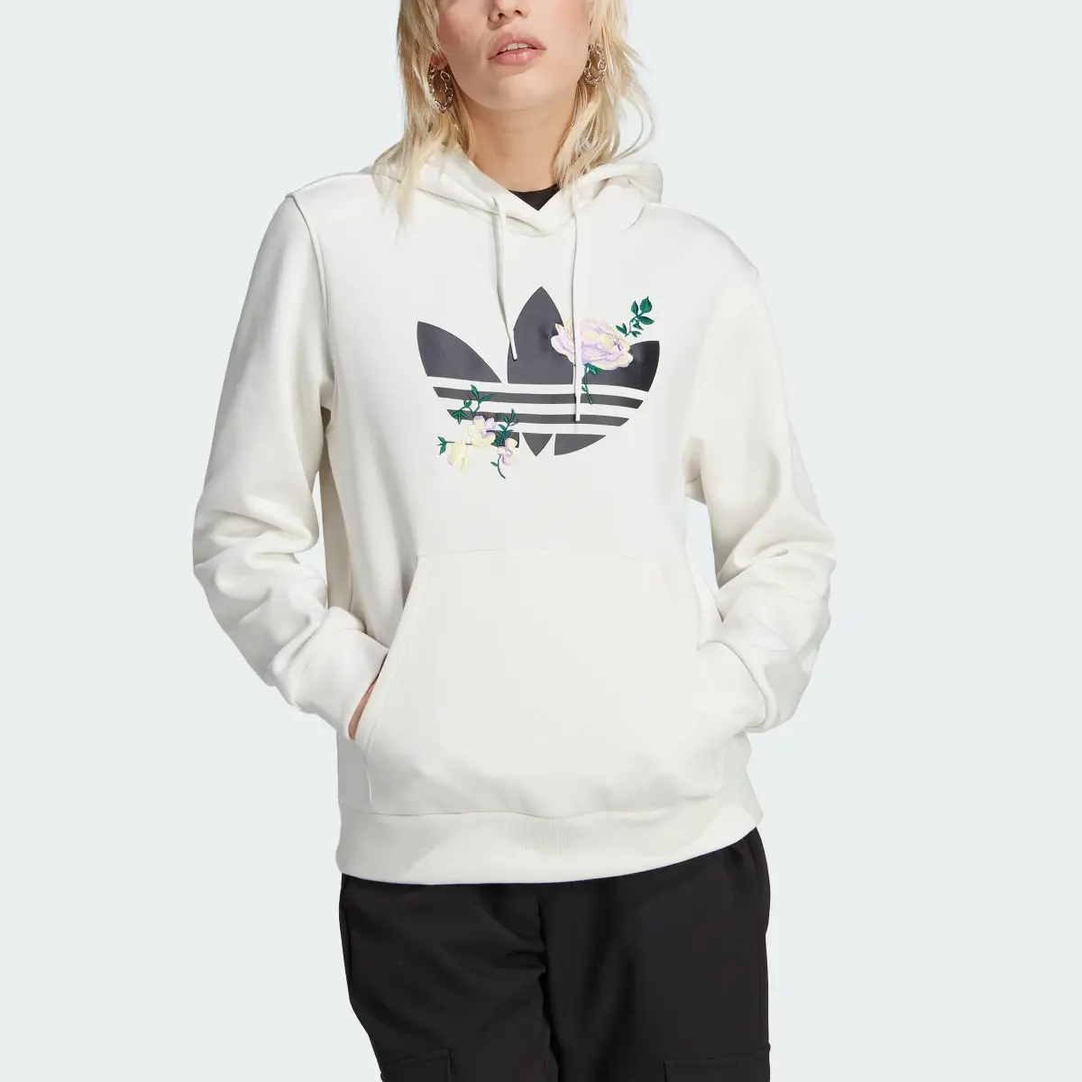 Adidas Flower Embroidery Hoodie. 1